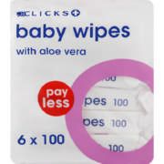 PAYLESS Baby Wipes With Aloe Vera 6 packs x 100 Wipes